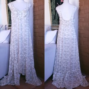 Free People Bird Print Maxi Asymmetrical Dress